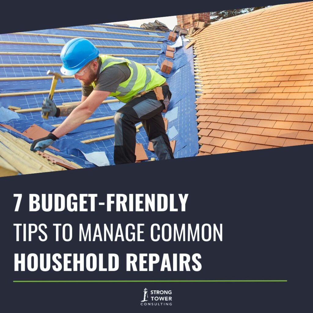 Contractors repairing a roof.