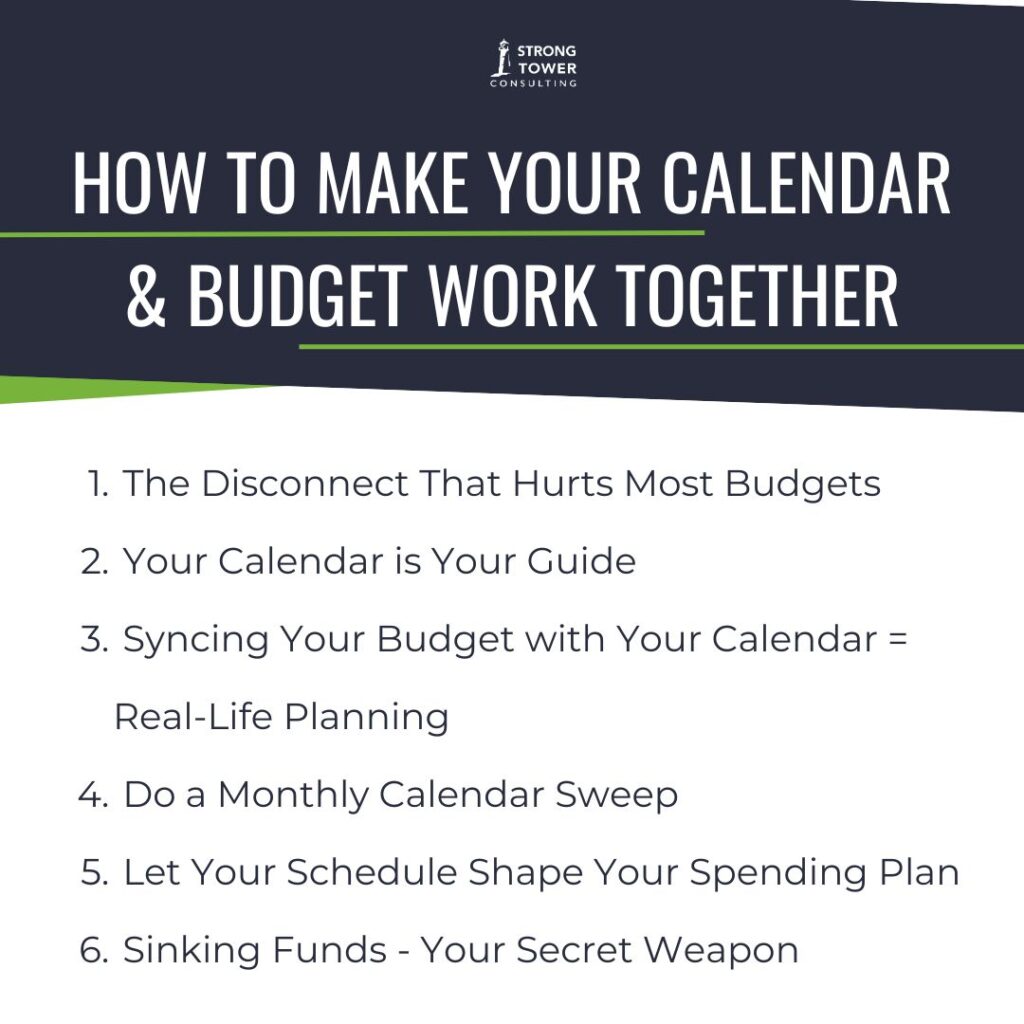 List of ways to make your calendar and budget work together