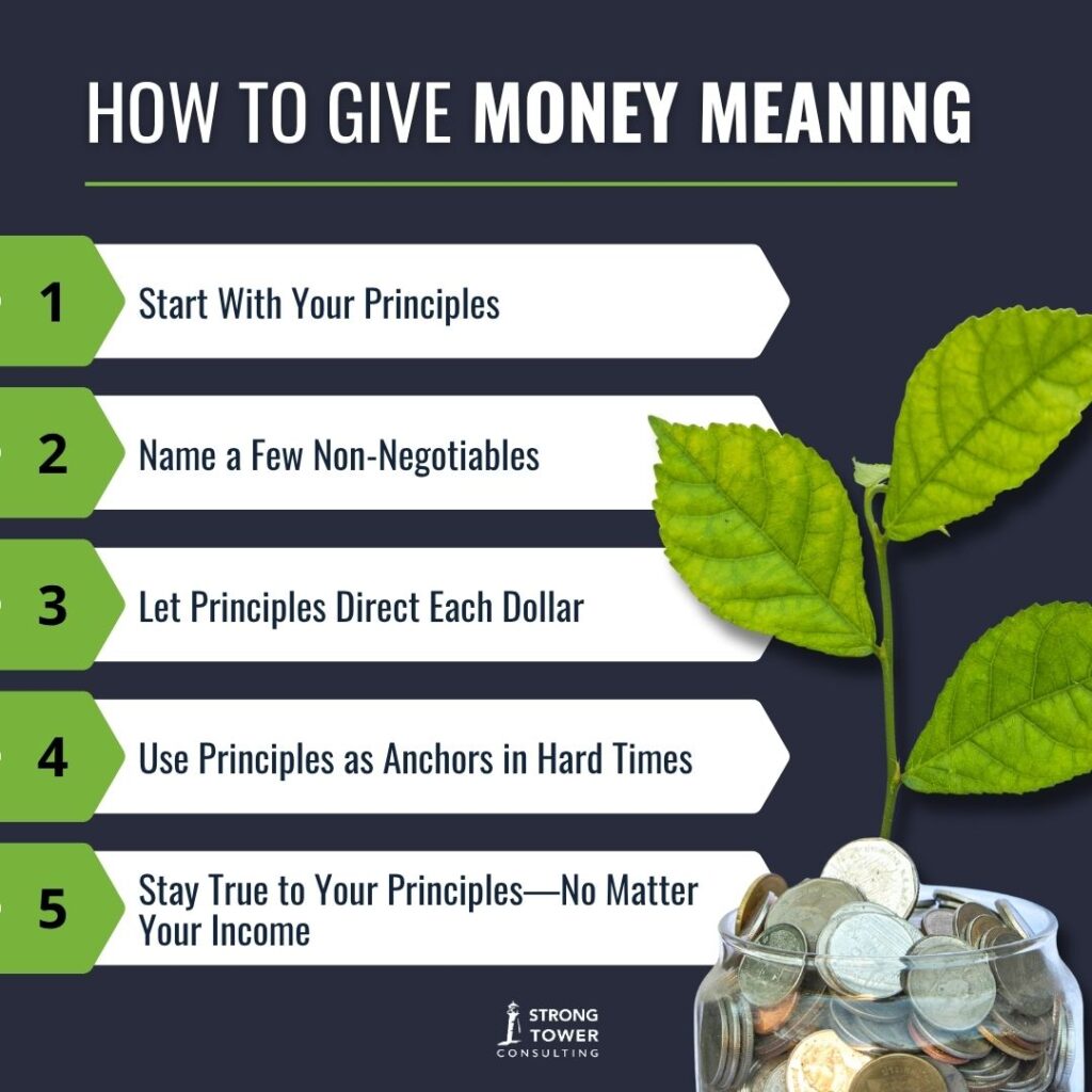 Plant growing out of a jar of money to represent growth from savings