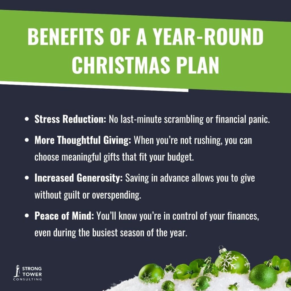 List of benefits to having a year-round Christmas plan