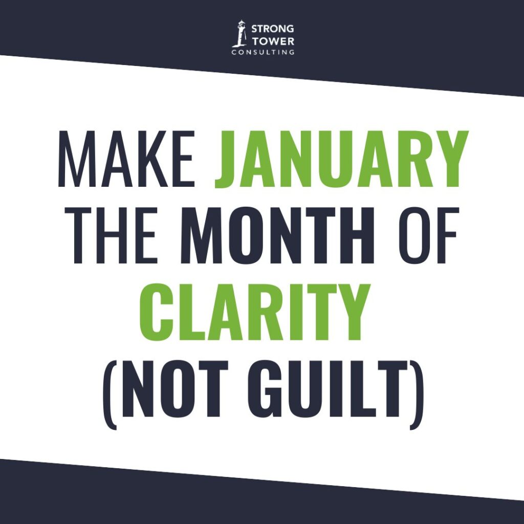 Make January the Month of Clarity Not Guilt text