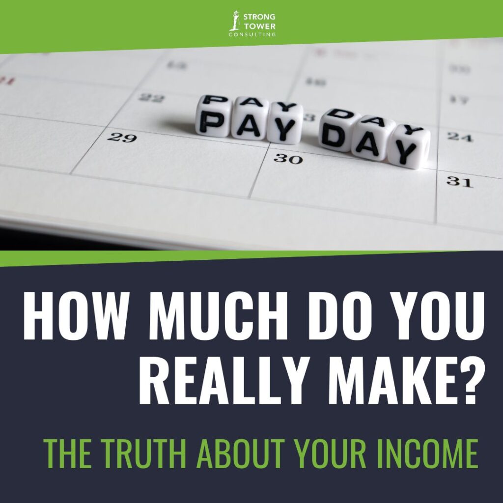 Calendar with "payday" spelled out in letter beads