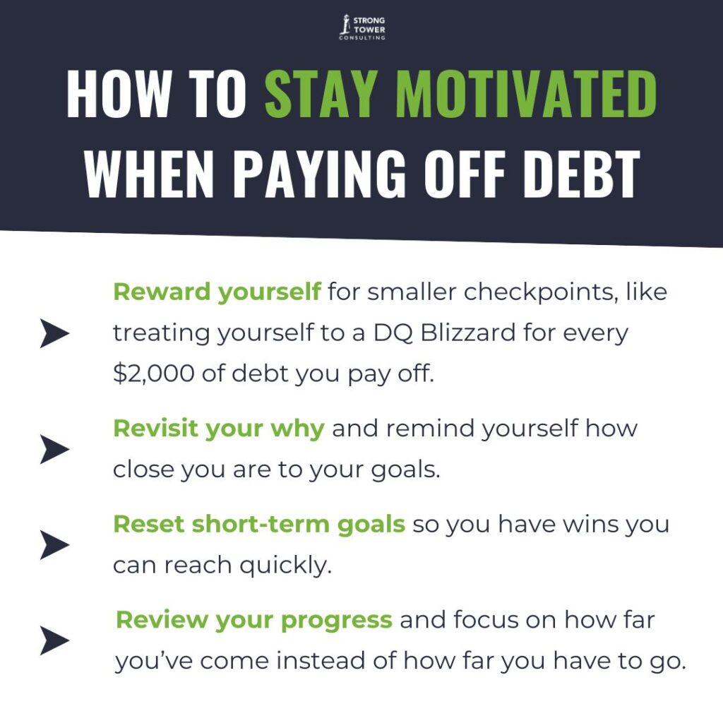 List of ways to stay motivated when paying off debt