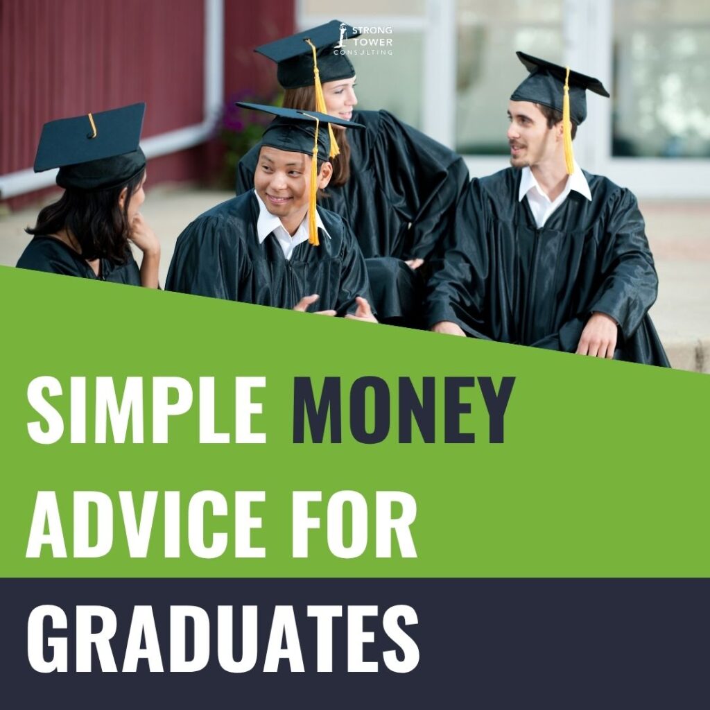 Graduates sitting together in their caps and gowns